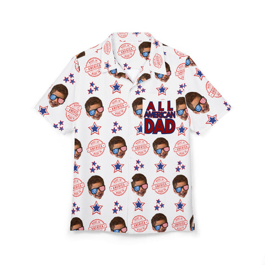 Vida- All American Dad - Personalized - Hawaiian Button-Down Shirt -Fatherhood