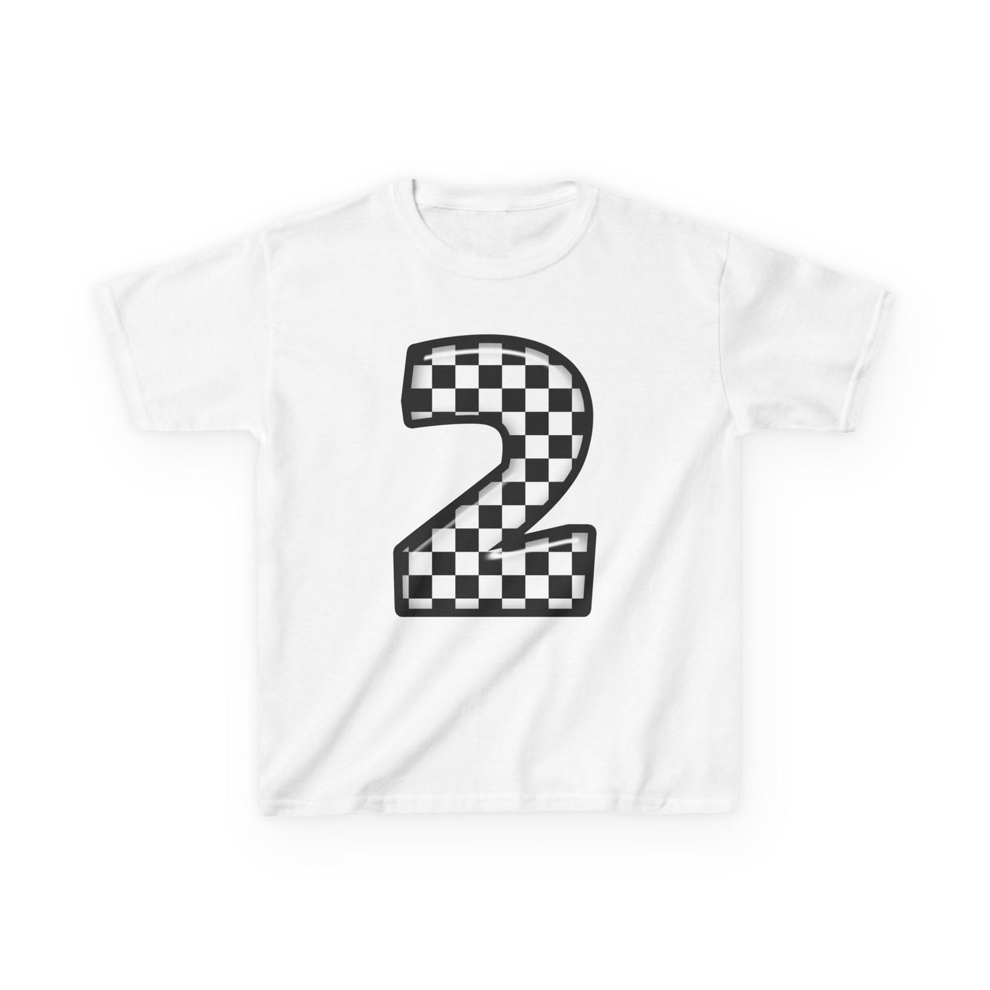 Mini-Checkered Number 2 Tee - Perfect for Birthdays and Celebrations