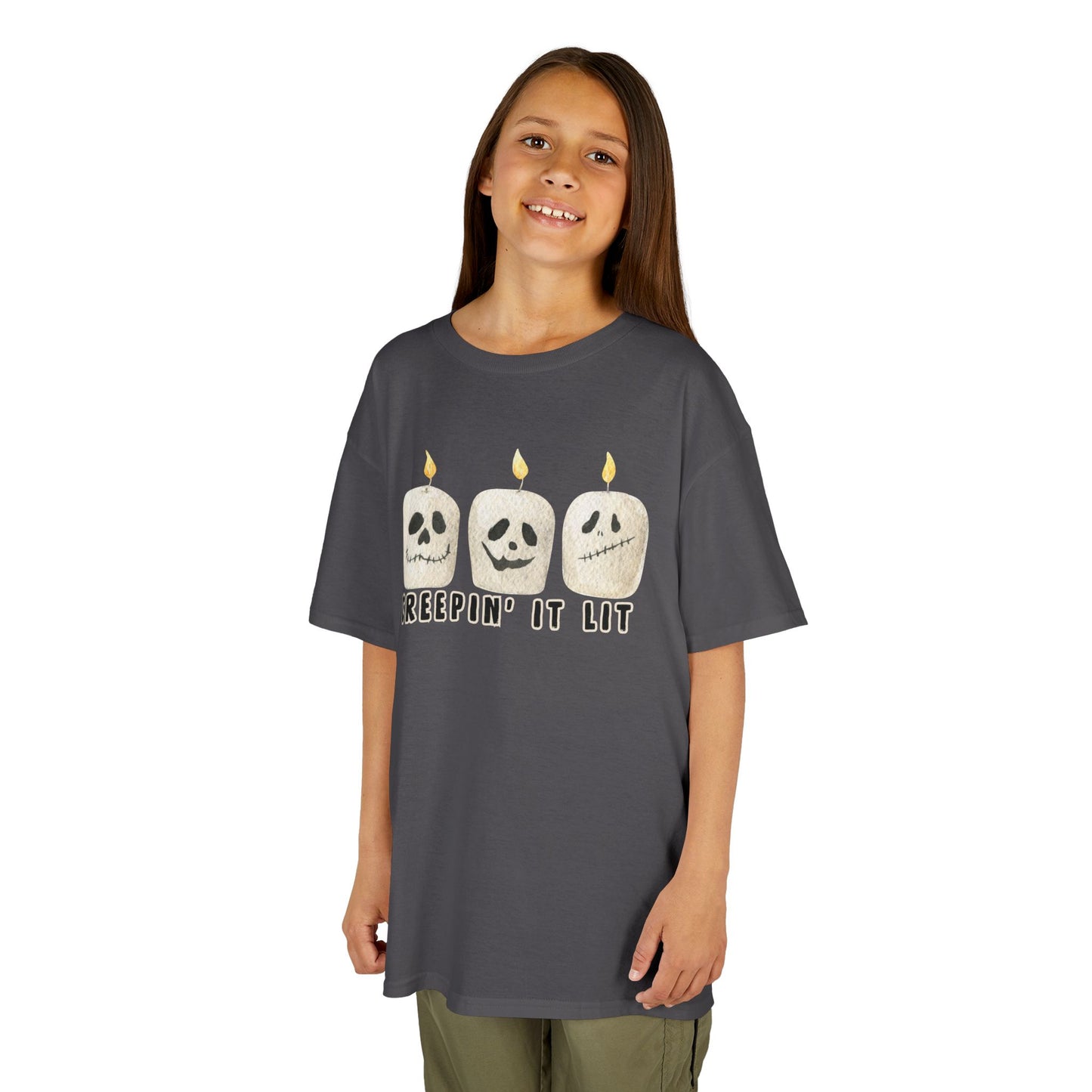 Creepin' It Lit Kids Tee, Halloween Shirt for Kids