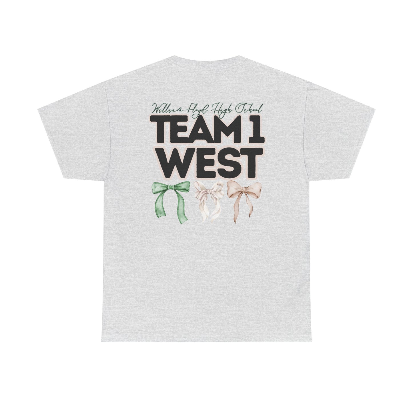 WFHS- TEAM 1 WEST- Floyd Teacher and Bows- Unisex Heavy Cotton Tee with Bow Design