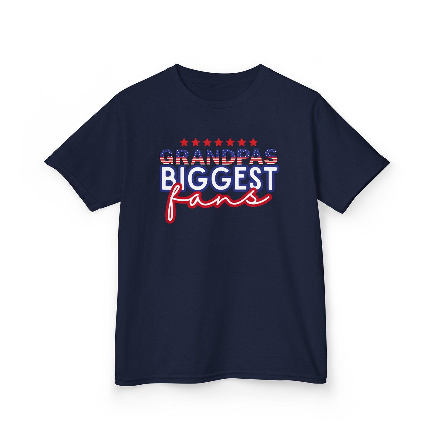 Custom Grandpa's Biggest Fans Kids T-Shirt - Jolly 70 Design, Perfect for Family Gatherings!