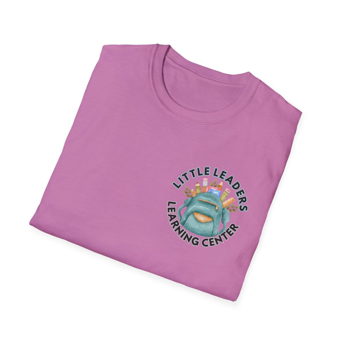 Little Leaders Teacher w/ Backpack Design Unisex Softstyle T-Shirt