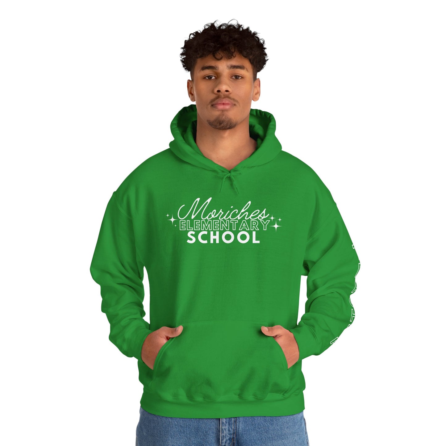 Moriches Teacher Simple Design Hoodie w/ Teacher on Sleeve - Cozy Unisex Sweatshirt