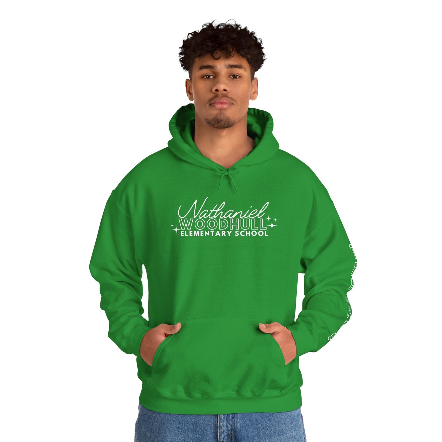 Woodhull Teacher Simple Design Hoodie w/ Teacher on Sleeve - Cozy Unisex Sweatshirt