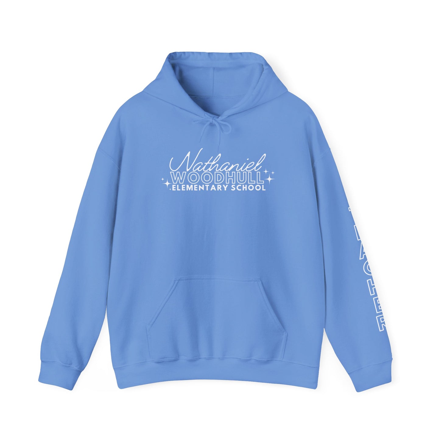 Woodhull Teacher Simple Design Hoodie w/ Teacher on Sleeve - Cozy Unisex Sweatshirt