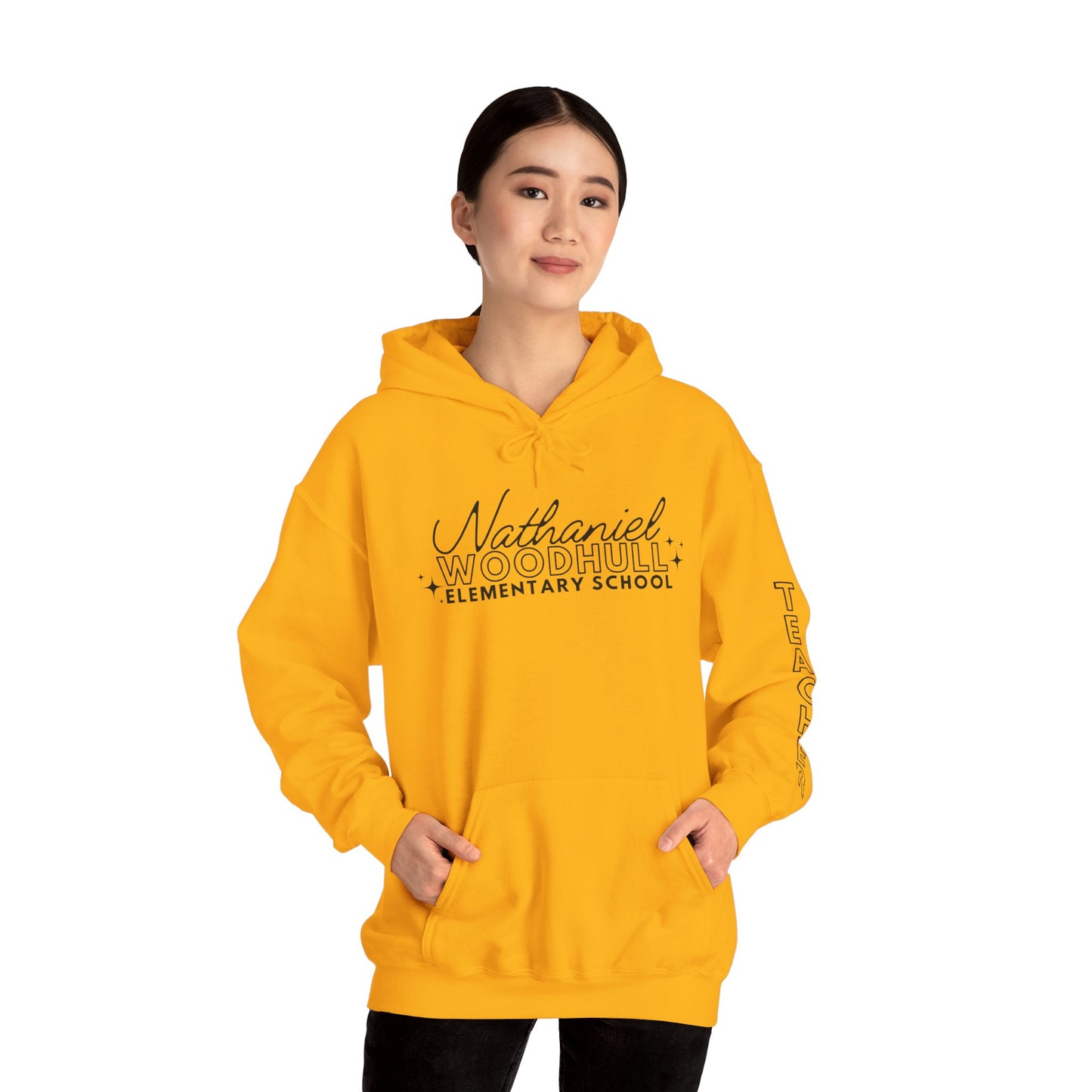Woodhull Teacher Simple Design Hoodie w/ Teacher on Sleeve - Cozy Unisex Sweatshirt