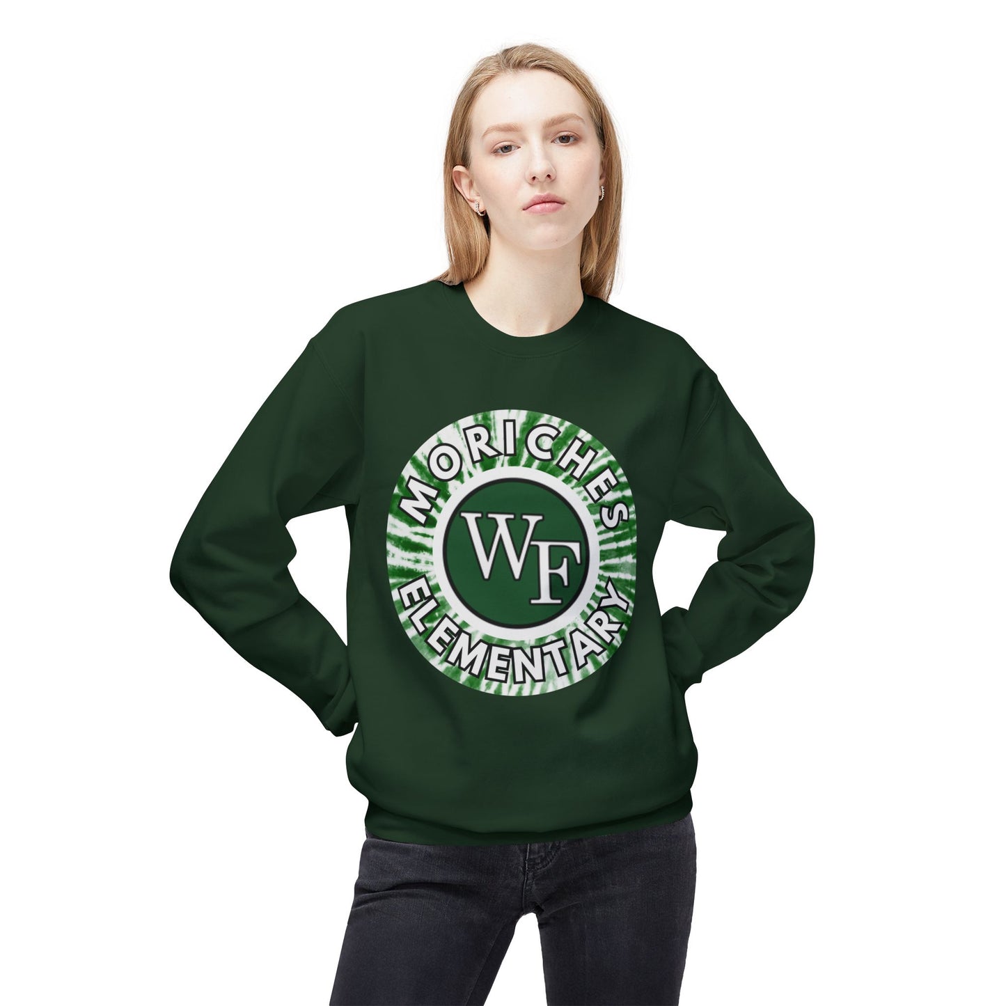 Moriches Tie Dye Logo-  Fleece Crewneck Sweatshirt