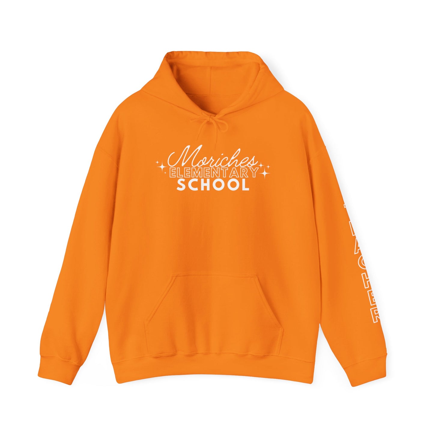 Moriches Teacher Simple Design Hoodie w/ Teacher on Sleeve - Cozy Unisex Sweatshirt