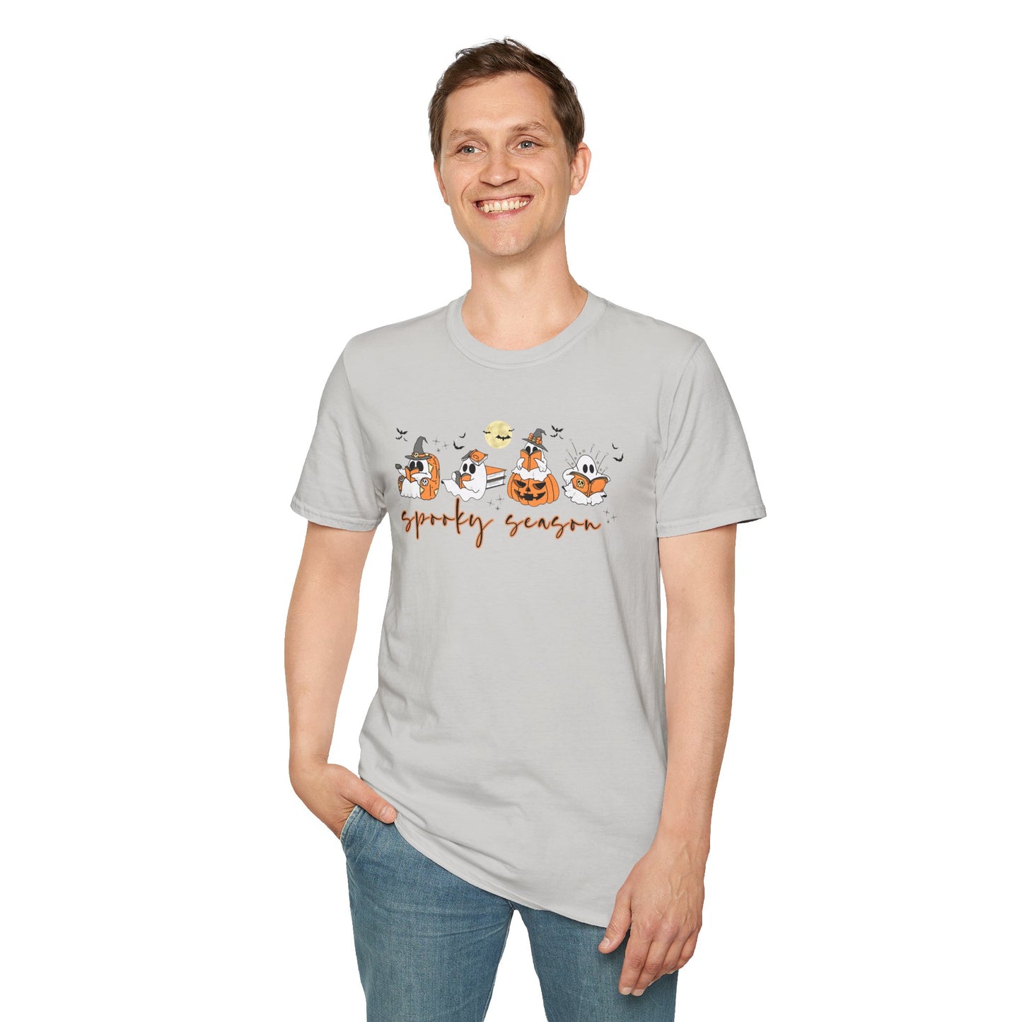 Reading Ghosts- Spooky Season, Unisex Softstyle Tee
