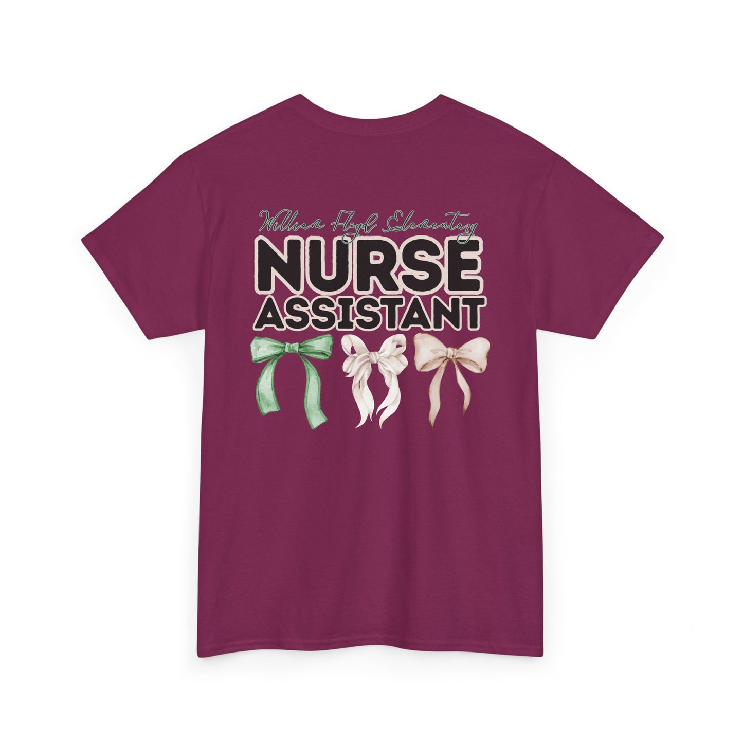 WFE Nurse Assistant and Bows- Unisex Heavy Cotton Tee with Bow Design