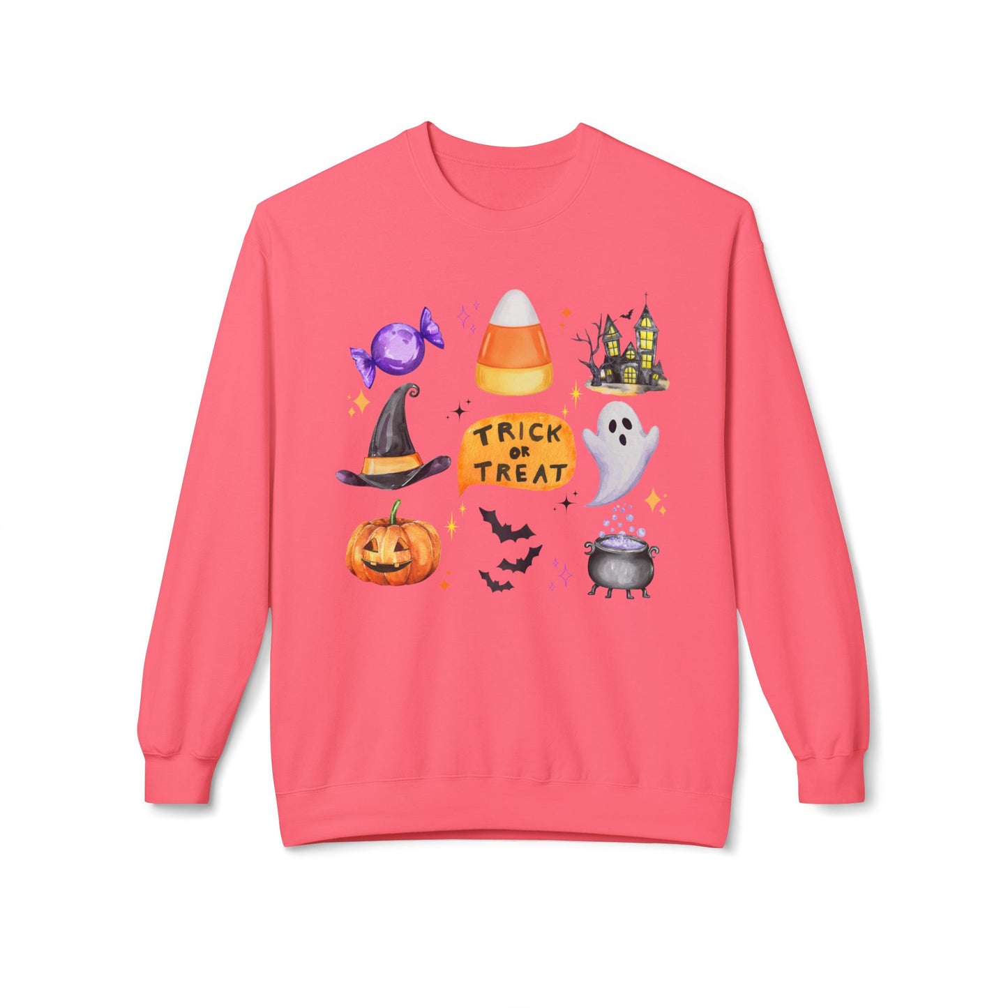Trick or Treat- Unisex Midweight Softstyle Fleece Crewneck Sweatshirt