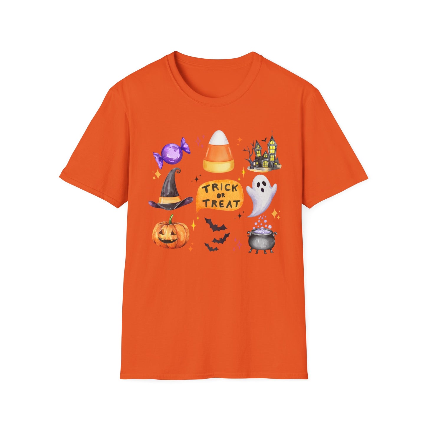 Halloween- Trick or Treat Themed T-Shirt- Unisex Softstlye