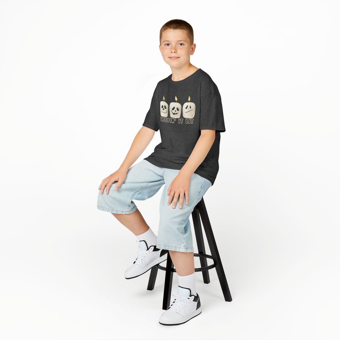 Creepin' It Lit Kids Tee, Halloween Shirt for Kids