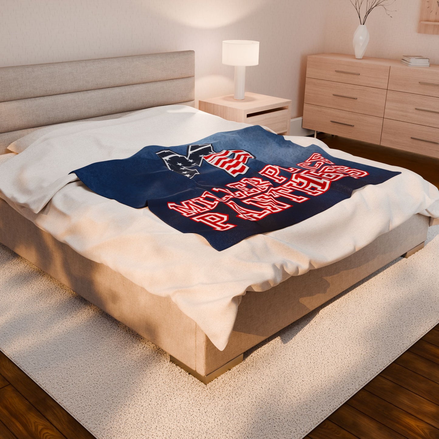 Miller Place Panthers Velveteen Plush Blanket - Soft, Cozy Throw for Sport Fans