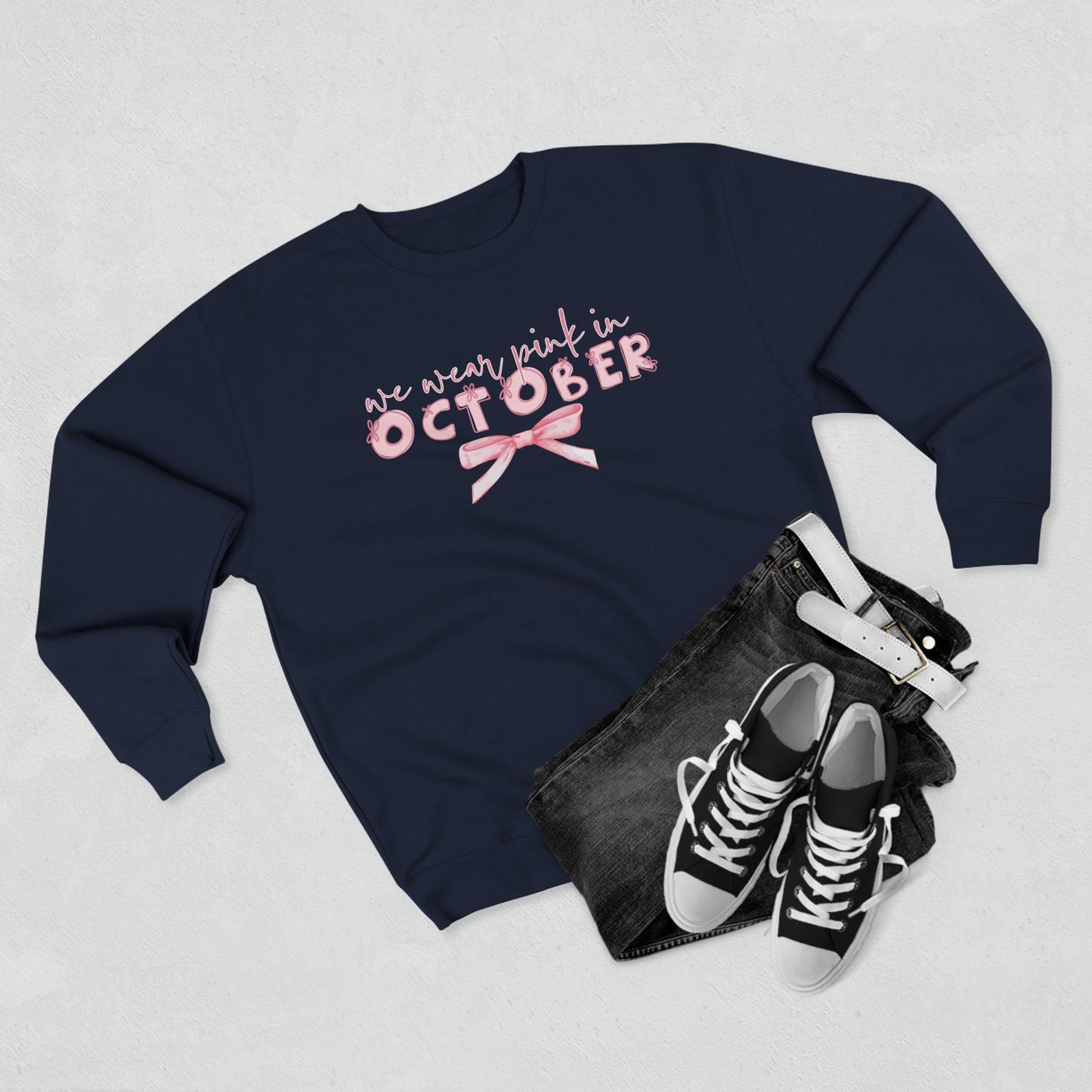 We Wear Pink in October- Awareness Unisex Crewneck Sweatshirt