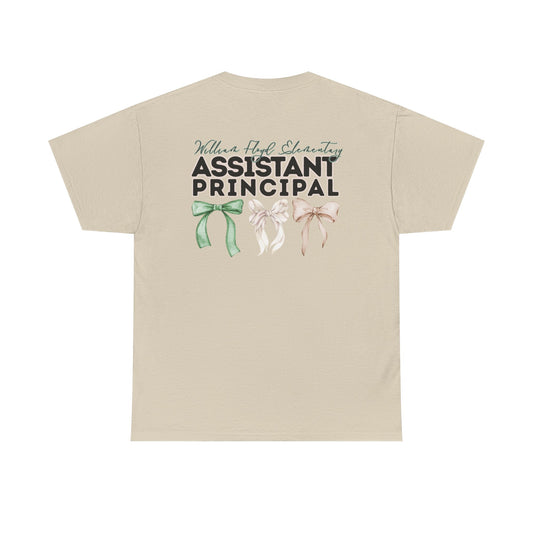 WFE Assistant Principal and Bows- Unisex Heavy Cotton Tee with Bow Design