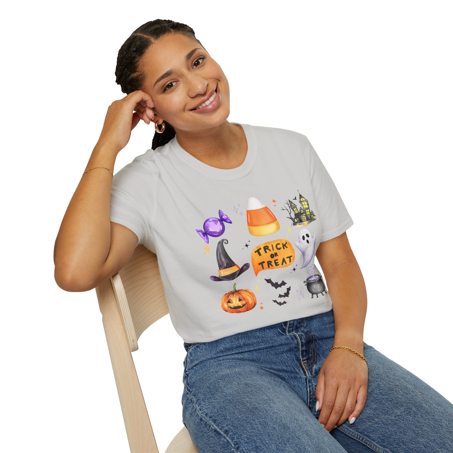 Halloween- Trick or Treat Themed T-Shirt- Unisex Softstlye