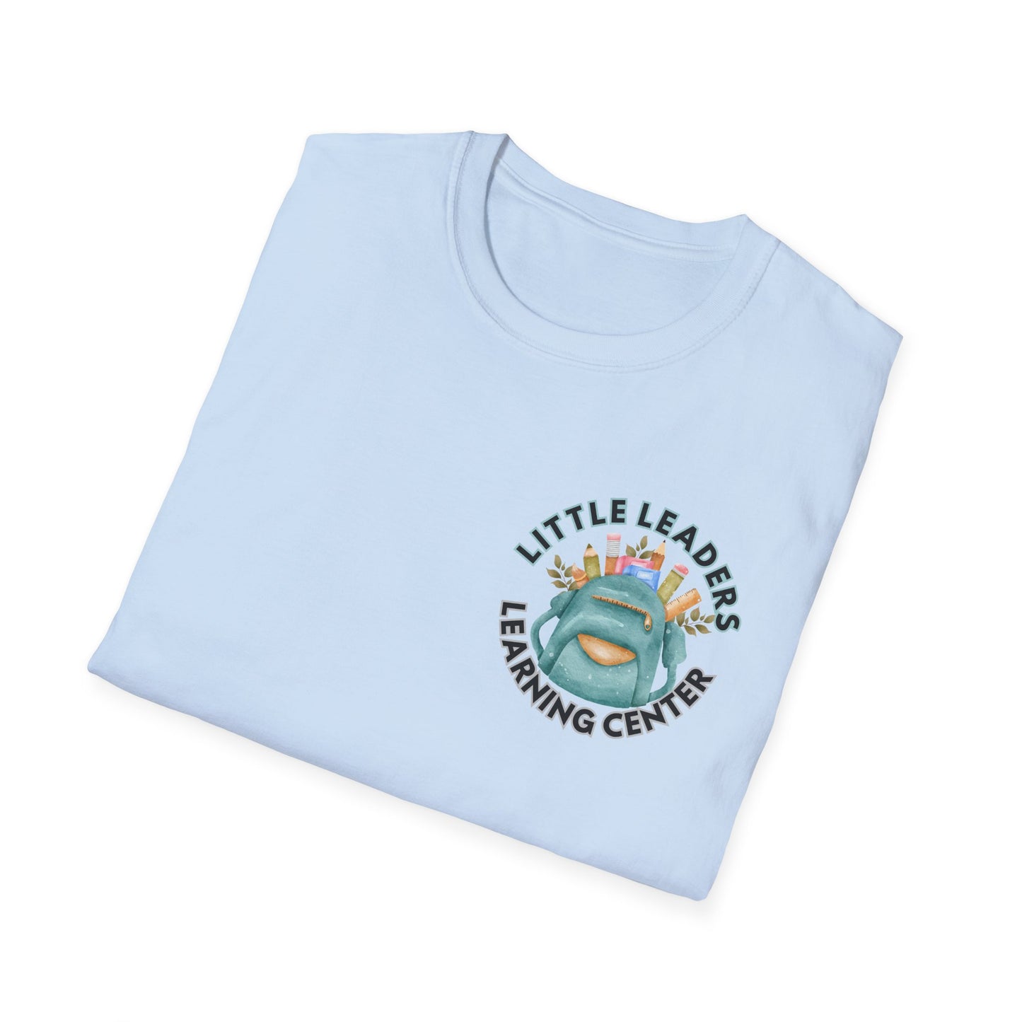 Little Leaders Teacher w/ Backpack Design Unisex Softstyle T-Shirt