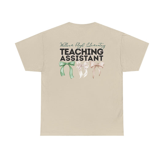 WFE Teaching Assistant and Bows- Unisex Heavy Cotton Tee with Bow Design