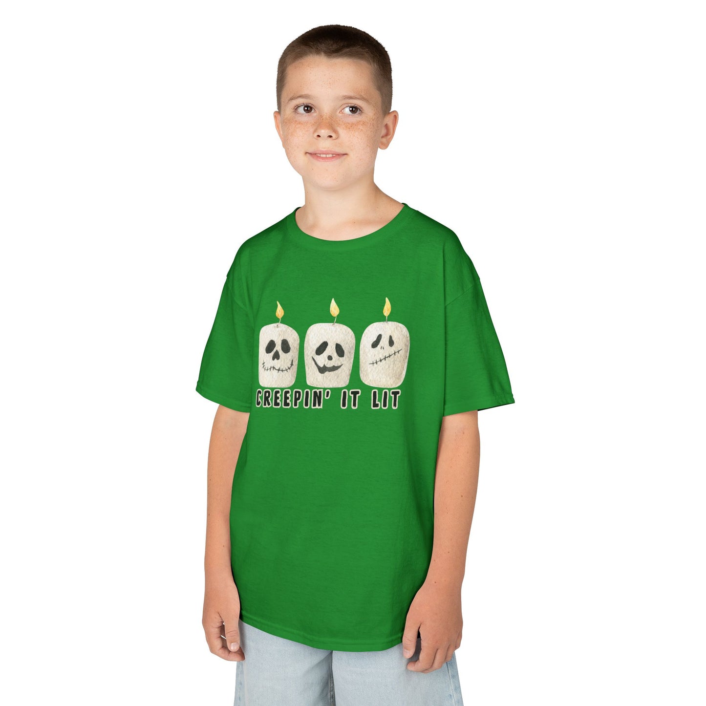 Creepin' It Lit Kids Tee, Halloween Shirt for Kids