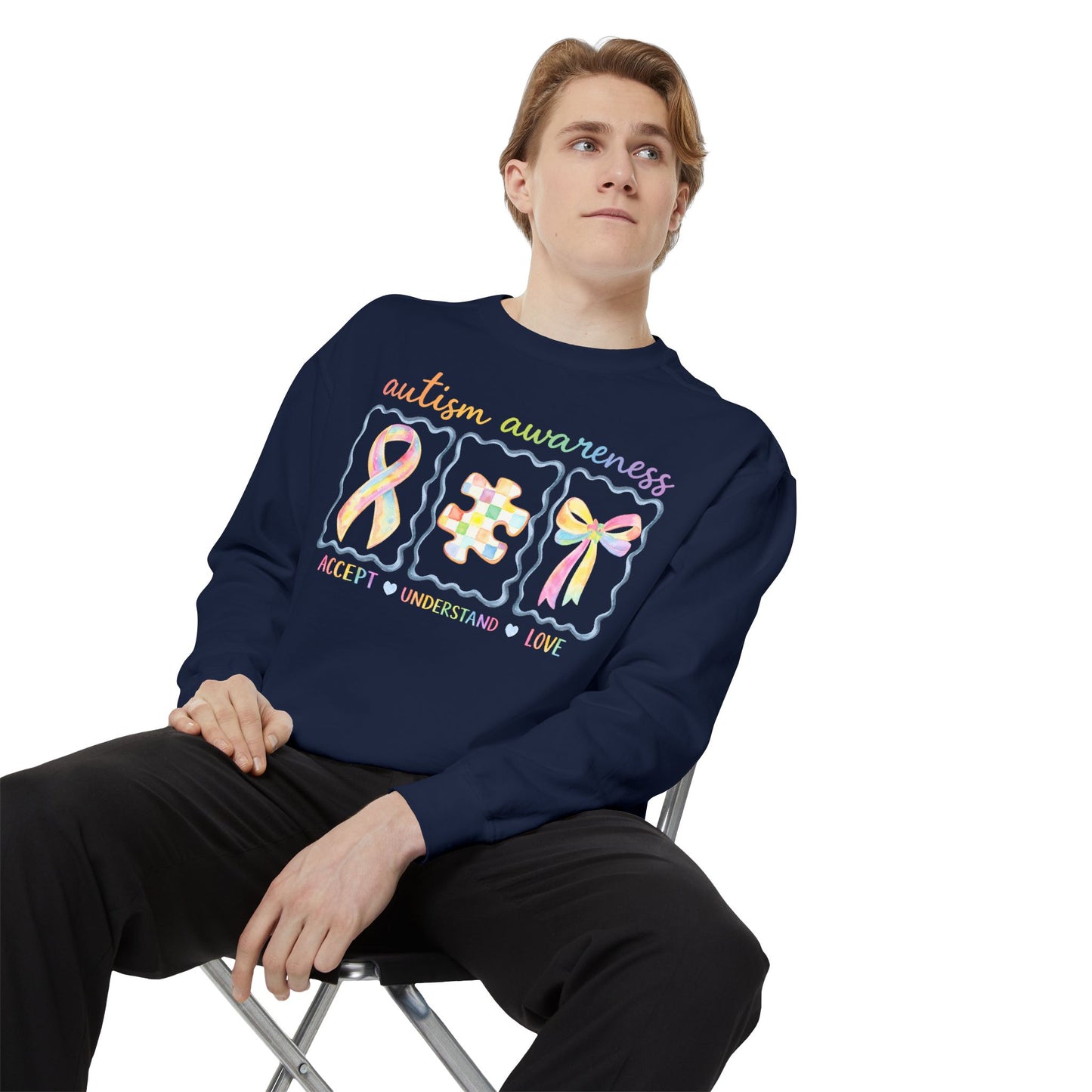 Autism Awareness Sweatshirt — "Accept Understand Love"