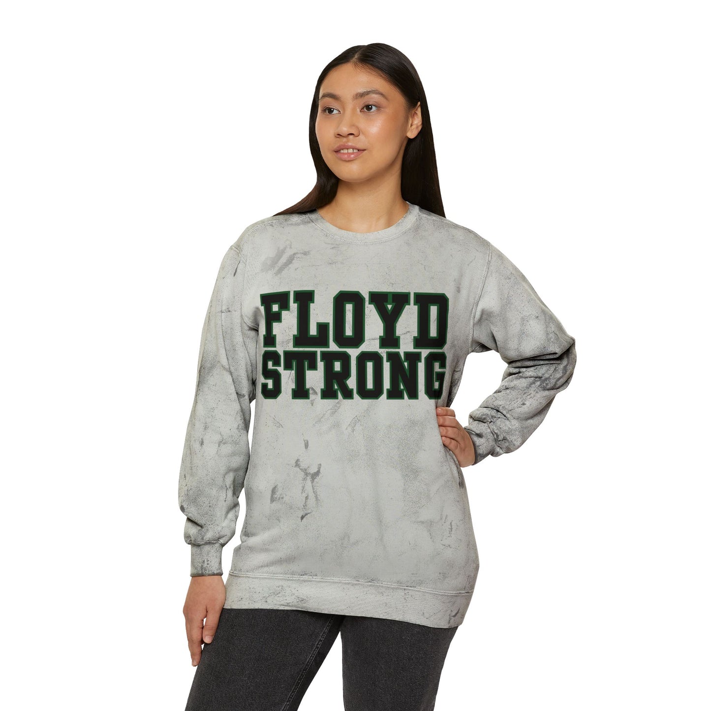 Floyd Strong (no back) Color Blast Crewneck Sweatshirt for School Spirit
