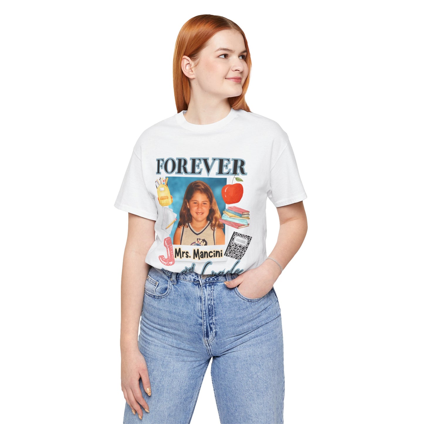 Jenna- Personalized Forever in 3rd Grade Teacher Tee - Personalized Unisex Jersey Shirt
