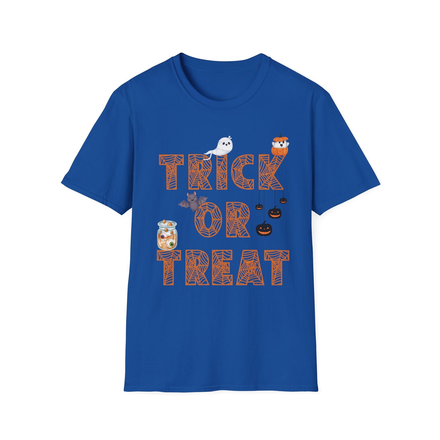 Trick or Treat Halloween Themed T-Shirt- Unisex Softstlye