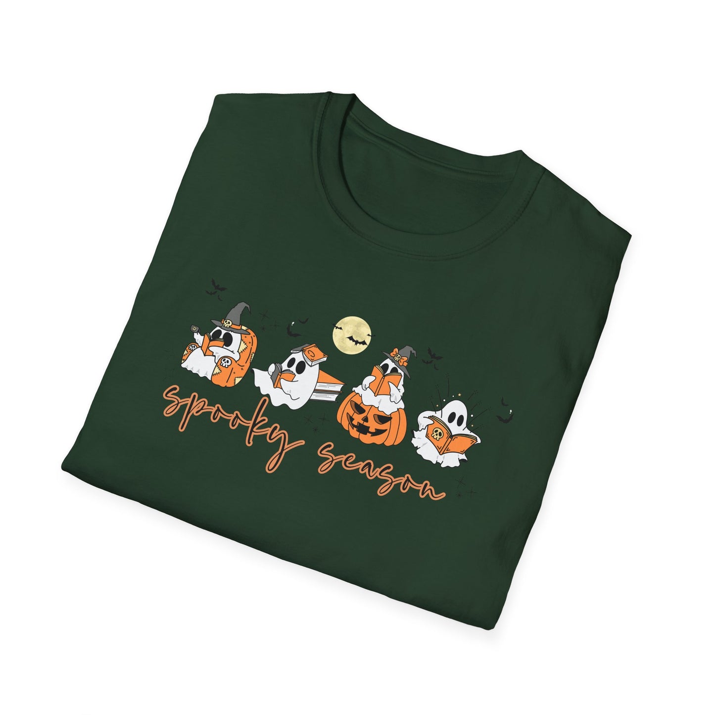 Reading Ghosts- Spooky Season, Unisex Softstyle Tee