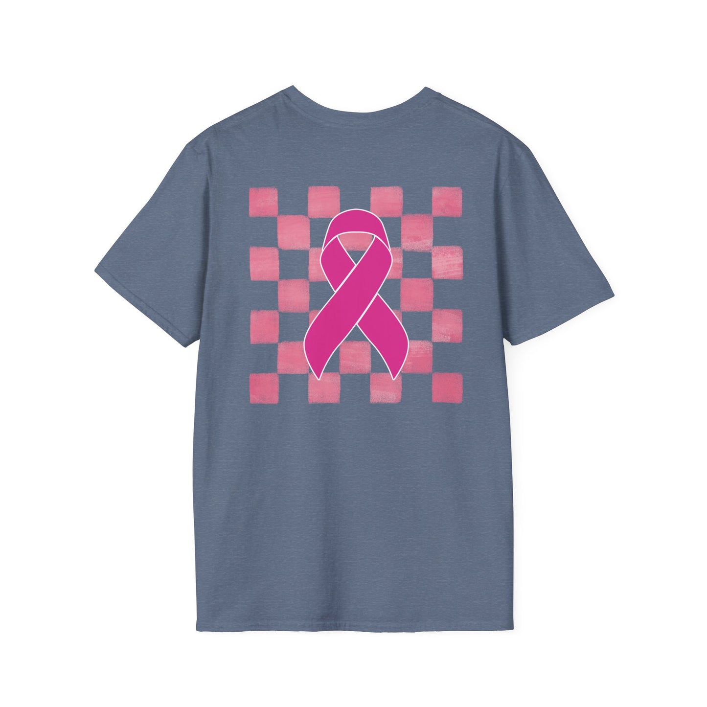 Checkered Pink Ribbon Awareness T-Shirt | Softstyle Tee