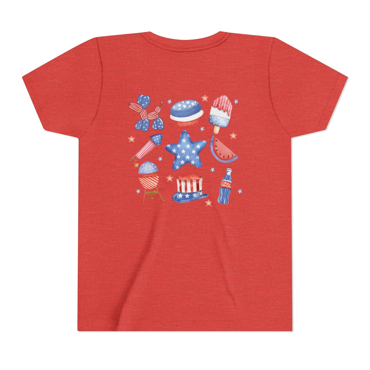 Stars, Stripes & Snacks Youth Tee for Kids, USA - Kids Short Sleeve Shirt, Holiday Mini