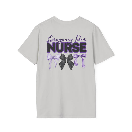 ER Nurse Softstyle T-Shirt with Bow Design- Healthcare