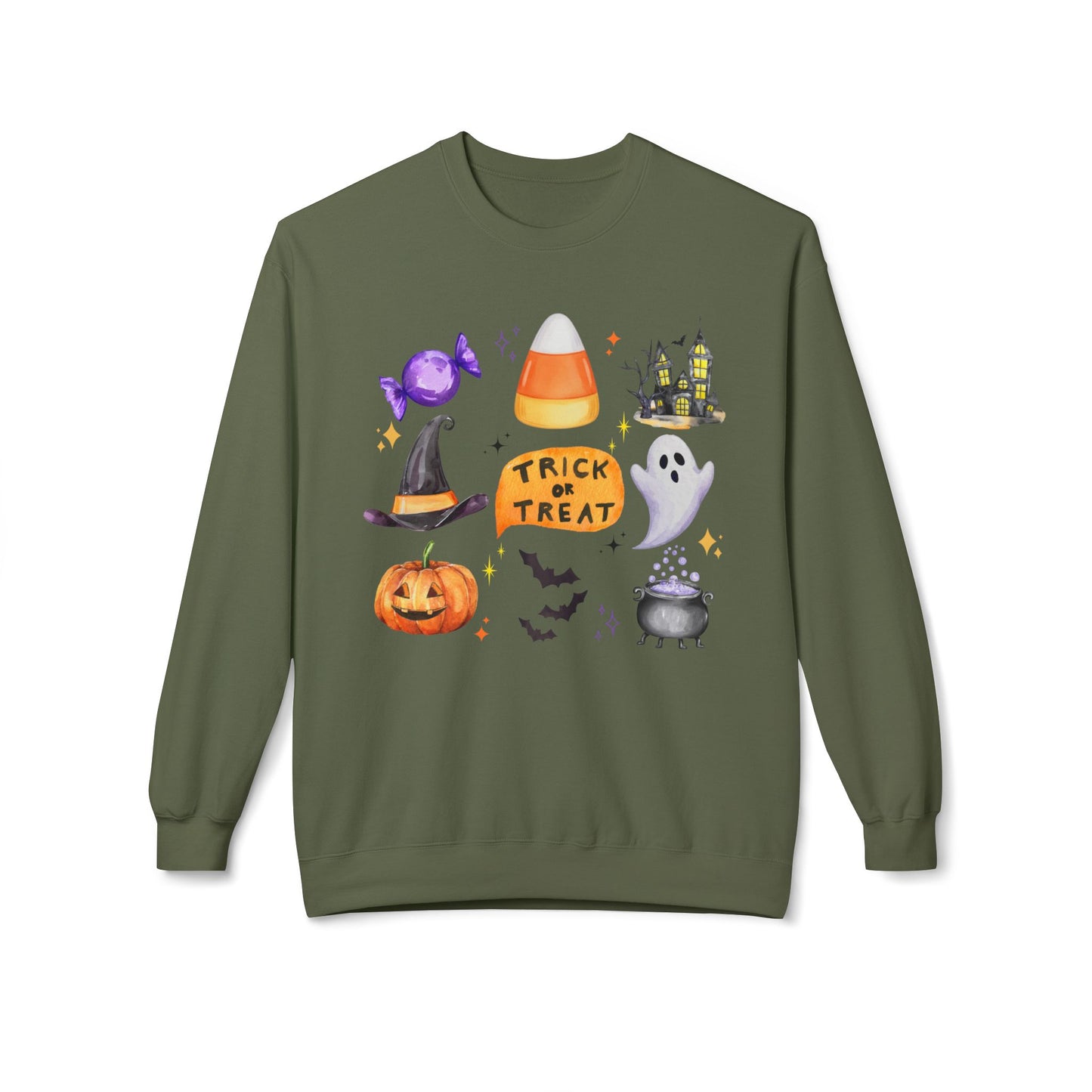 Trick or Treat- Unisex Midweight Softstyle Fleece Crewneck Sweatshirt