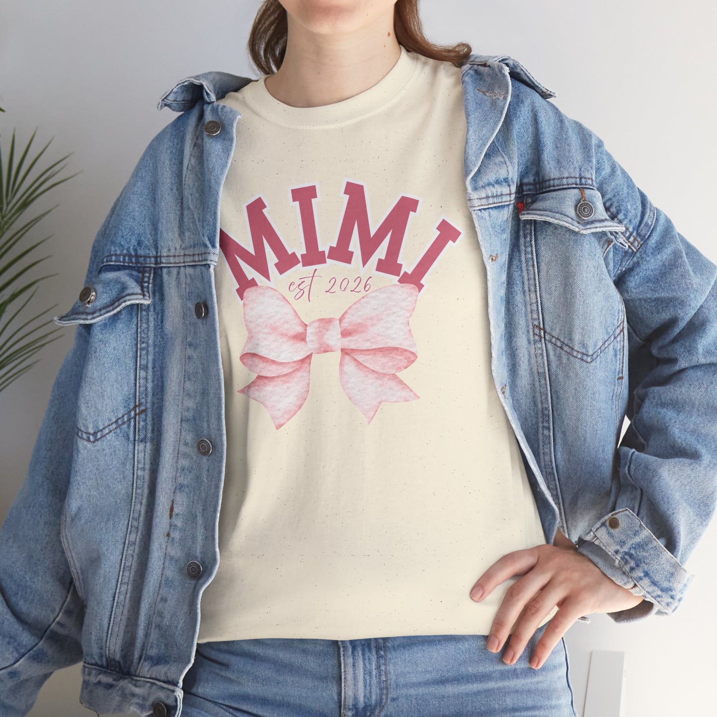 Mimi est 2026 Pink Bow Unisex Heavy Cotton Tee - Mother's Day