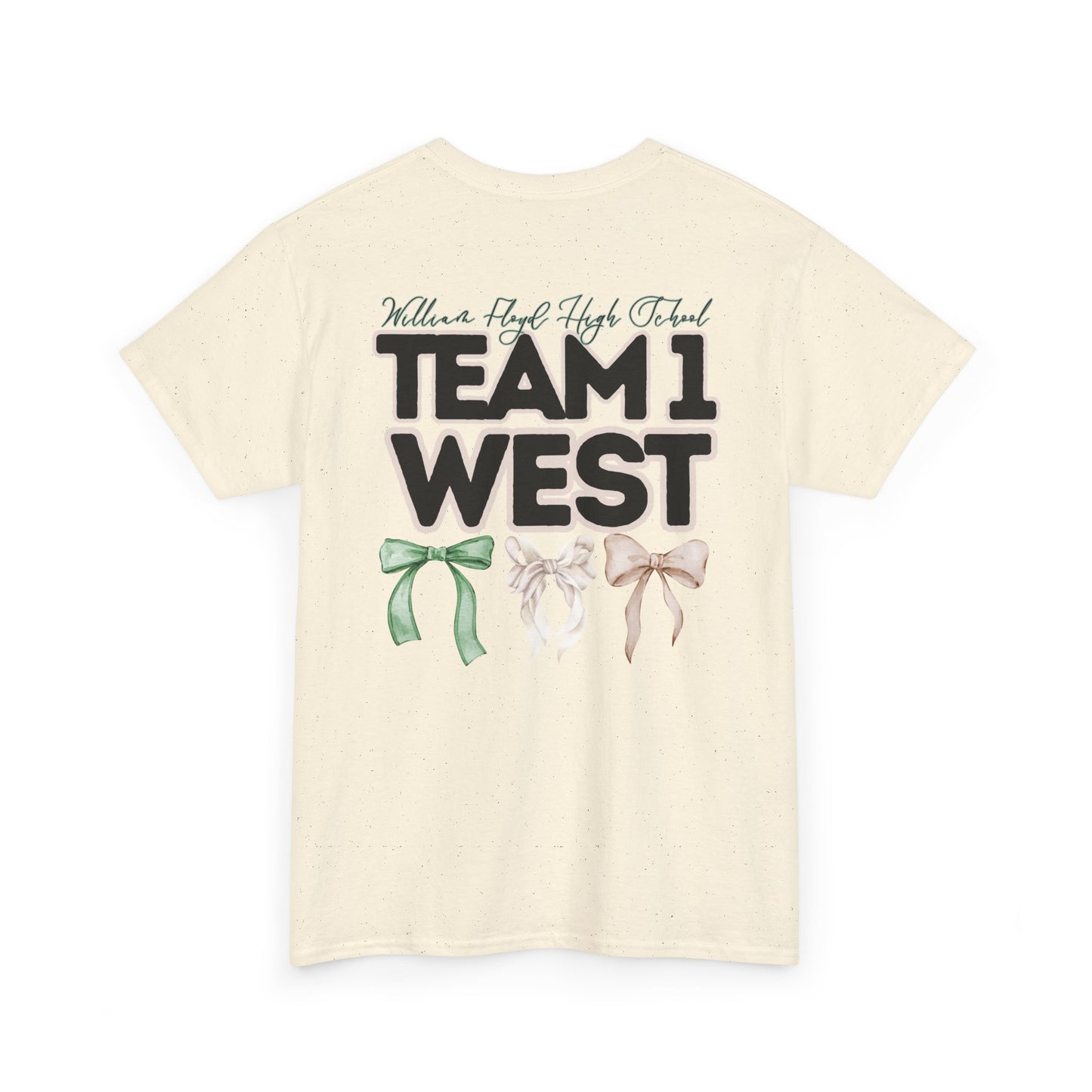 WFHS- TEAM 1 WEST- Floyd Teacher and Bows- Unisex Heavy Cotton Tee with Bow Design