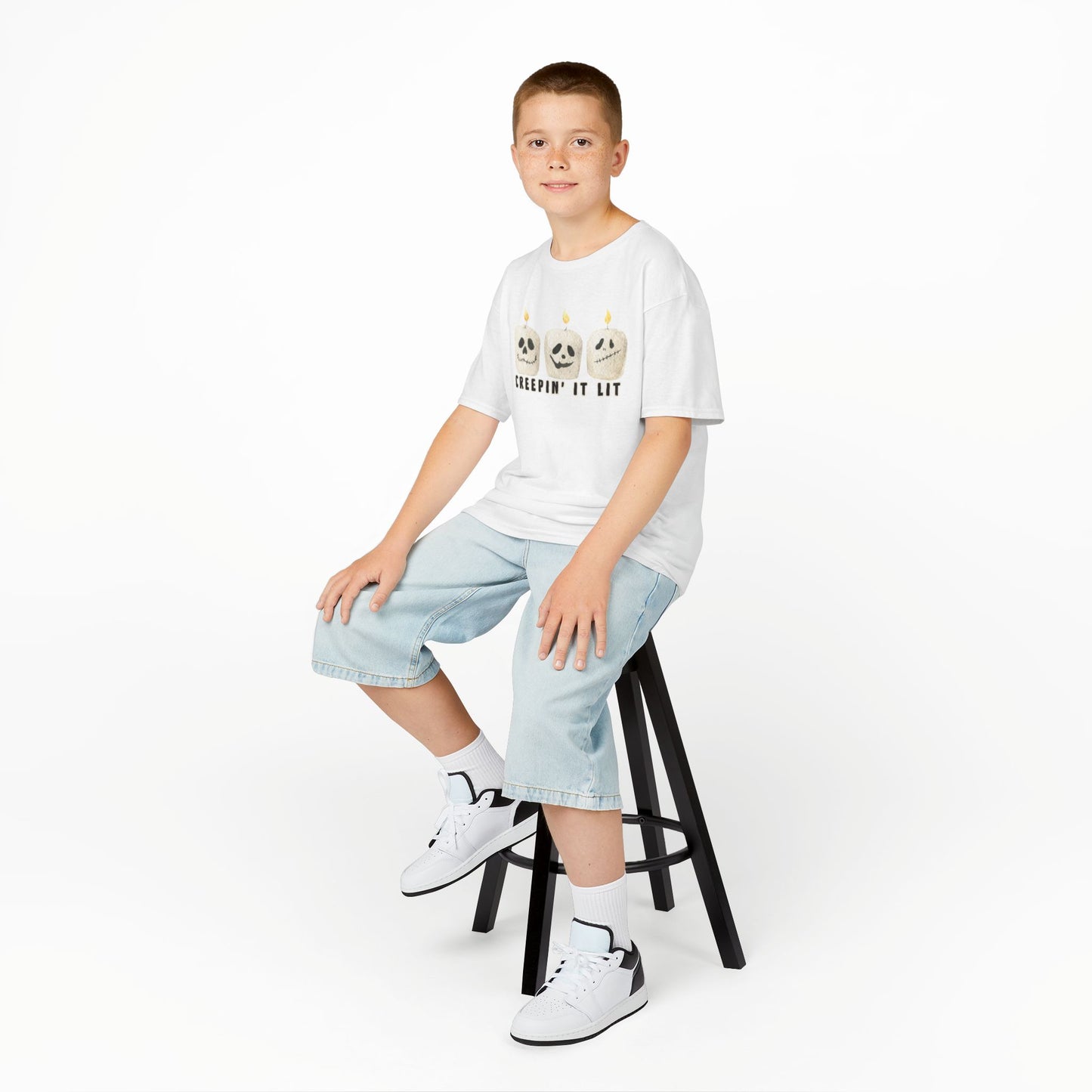 Creepin' It Lit Kids Tee, Halloween Shirt for Kids