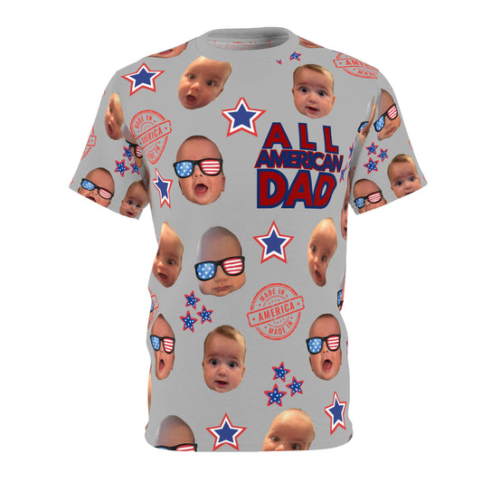 Alyssa-  Grey All American Dad, Unisex Fan Shirt- Personalized