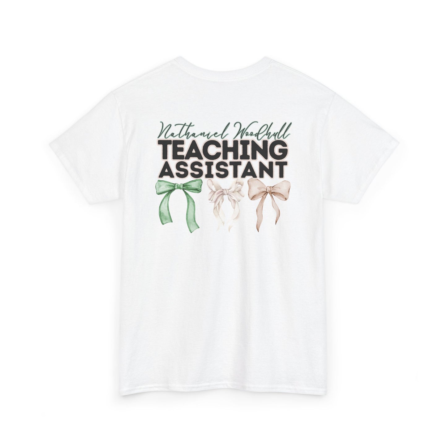 Woodhull Teaching Assistant and Bows- Unisex Heavy Cotton Tee with Bow Design