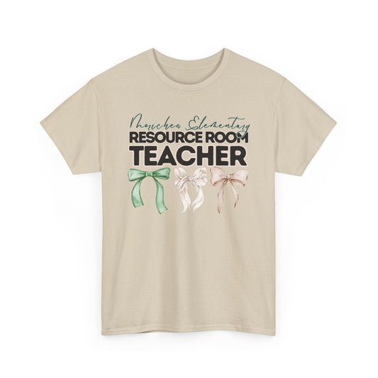 Moriches Resource Room Teacher and Bows- Unisex Heavy Cotton Tee with Bow Design