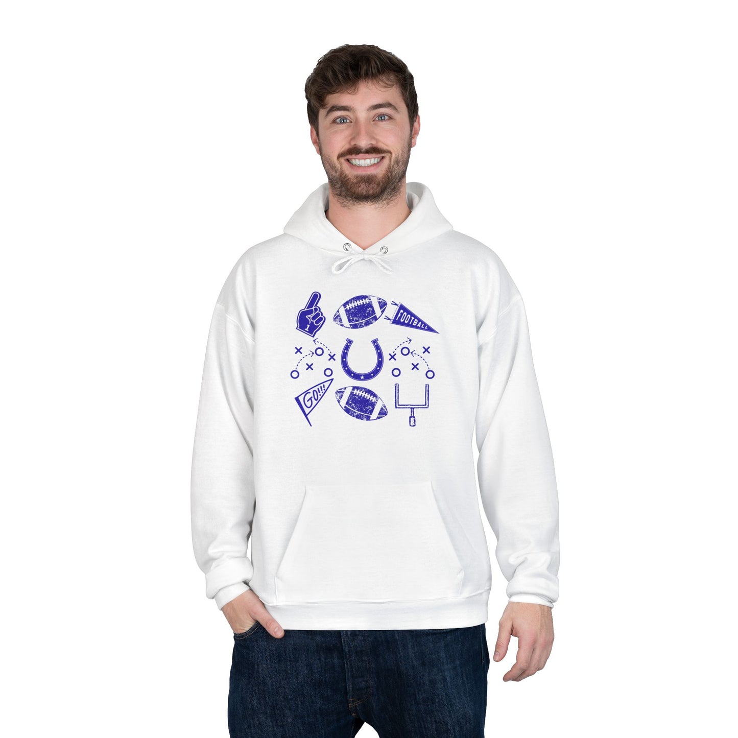 Football Fan Eco-Friendly Hoodie, Unisex Hooded Sweatshirt