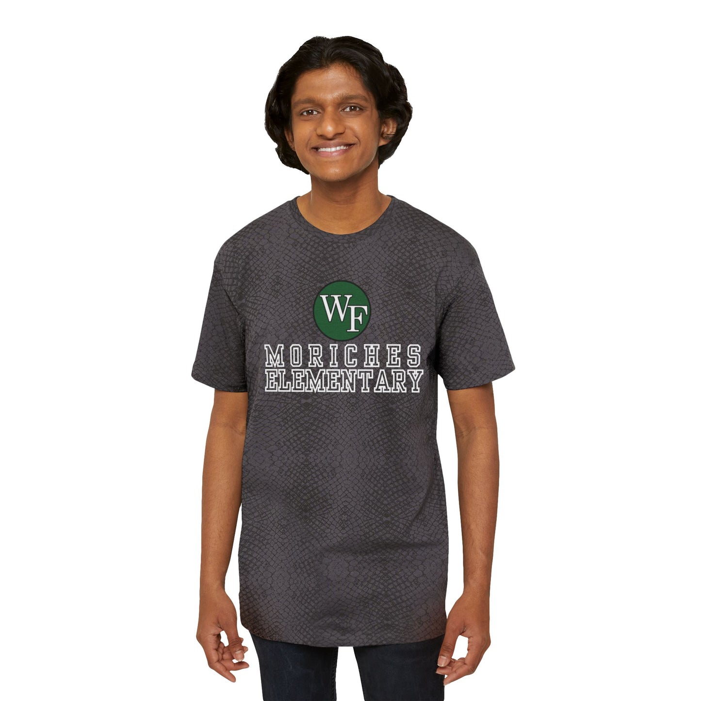 Moriches Men's Fine Jersey Tee - ALL CAPS BACK- (Fun Prints), School Spirit Shirt