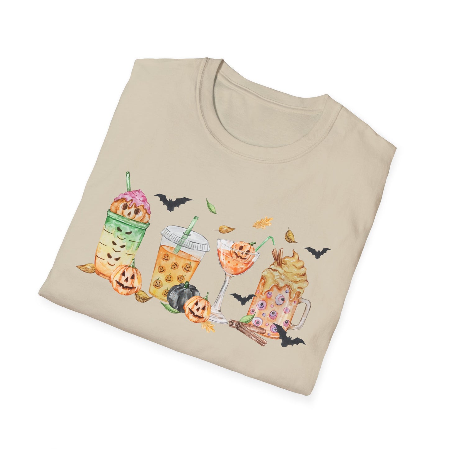 Halloween Beverage Themed T-Shirt- Unisex Softstlye