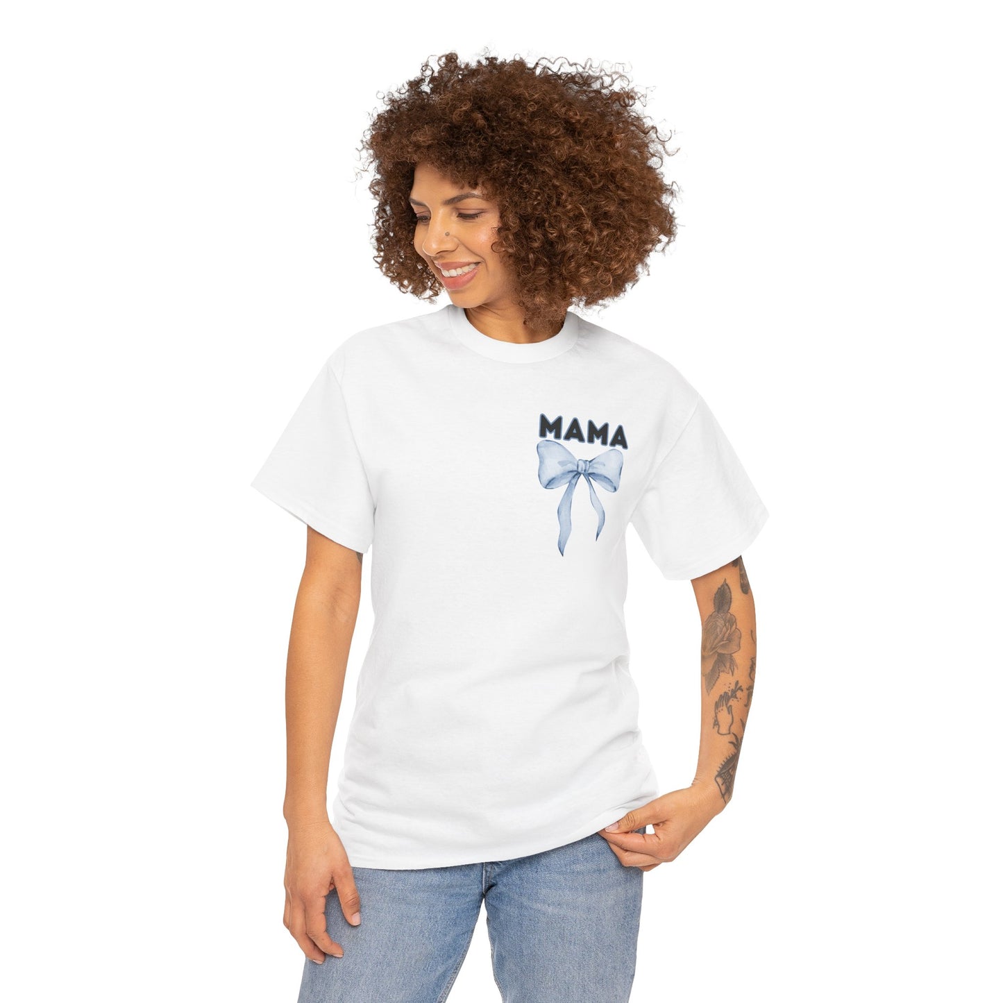 Mama Blue Bow Unisex Heavy Cotton Tee - All Day Everyday
