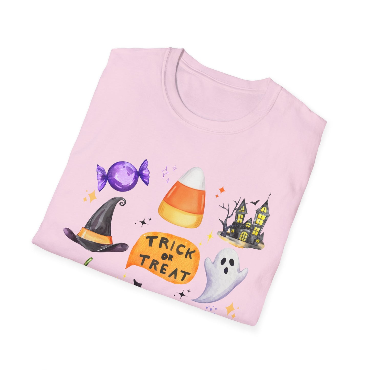 Halloween- Trick or Treat Themed T-Shirt- Unisex Softstlye