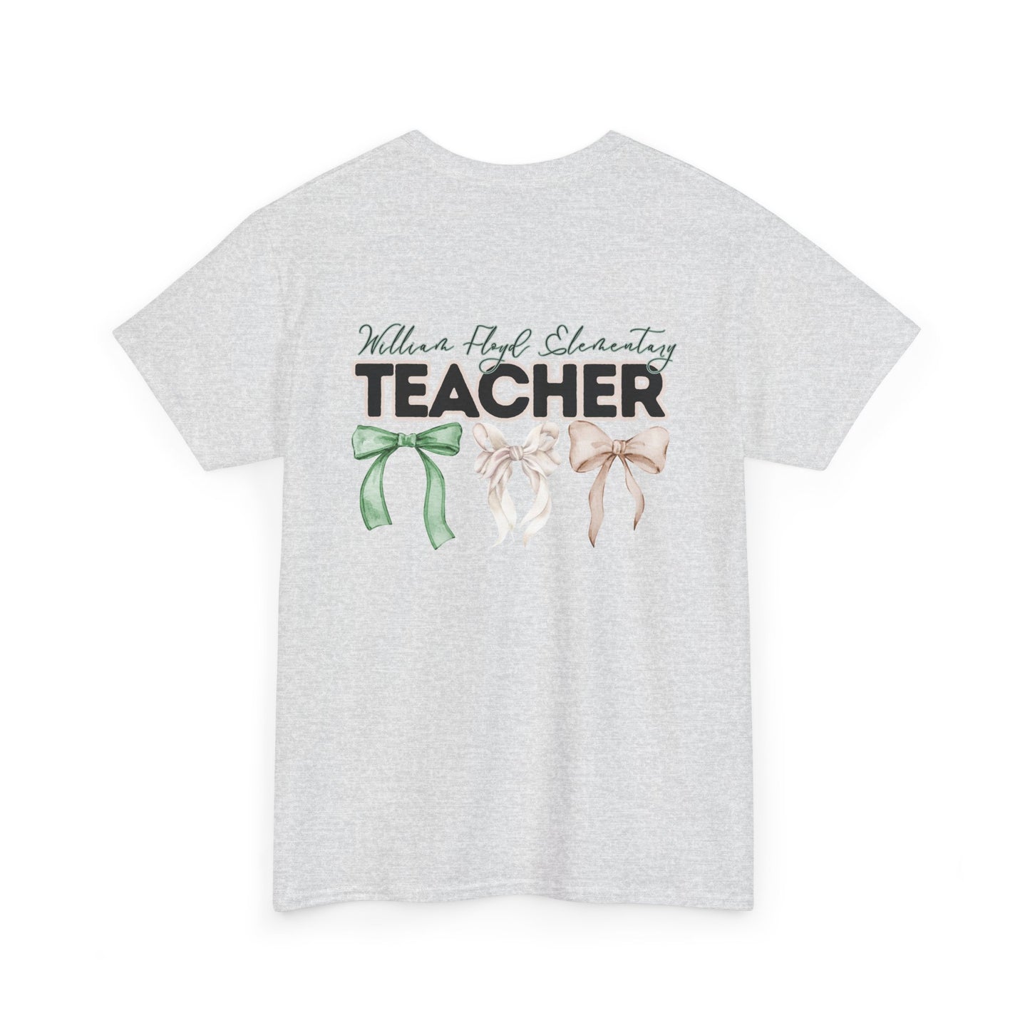 WFE Teacher and Bows- Unisex Heavy Cotton Tee with Bow Design