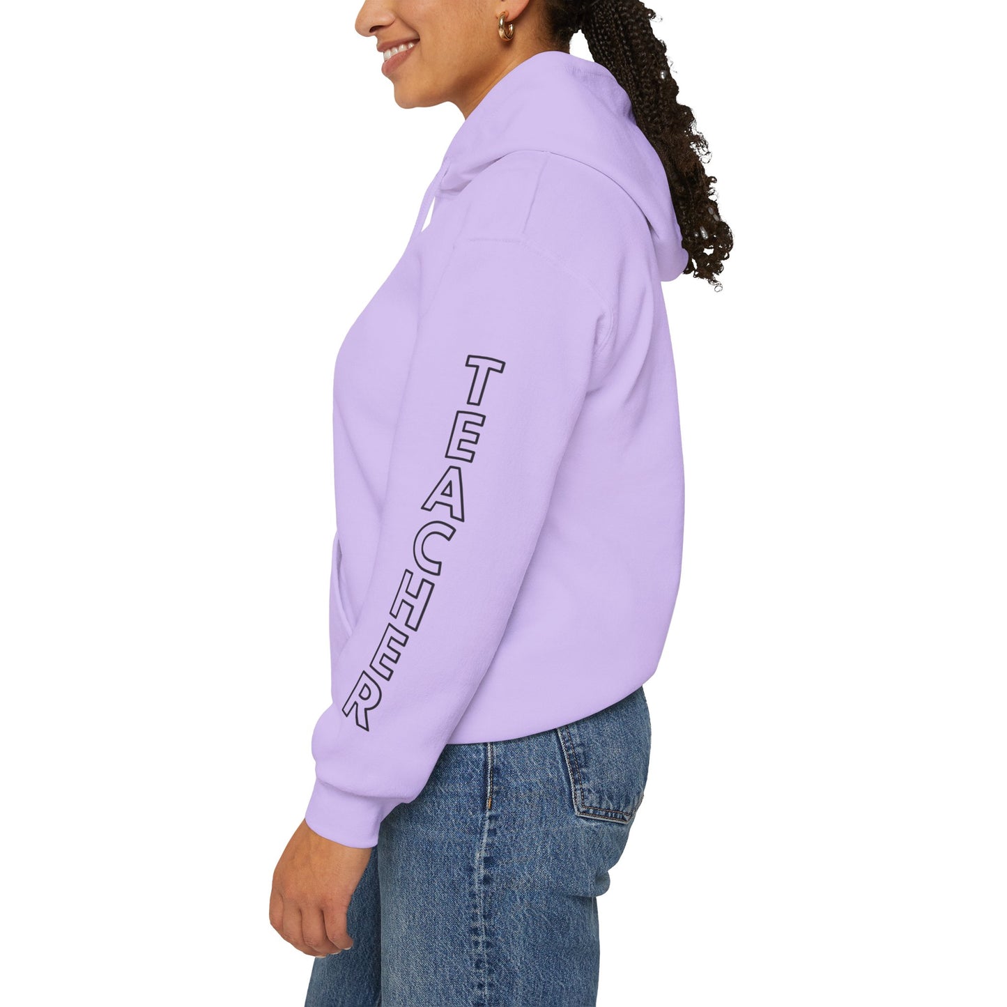 WFE Teacher Simple Design Hoodie w/ Teacher on Sleeve - Cozy Unisex Sweatshirt