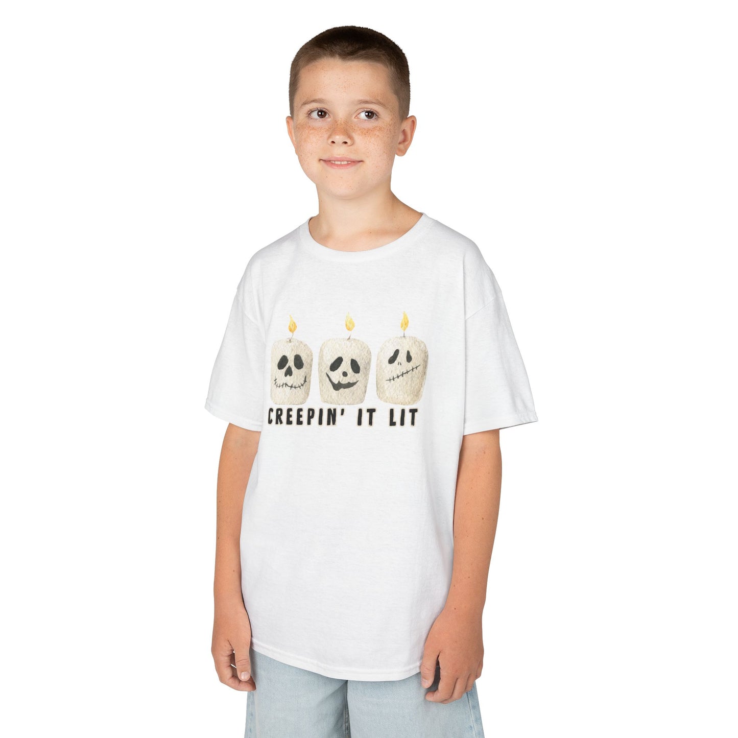 Creepin' It Lit Kids Tee, Halloween Shirt for Kids