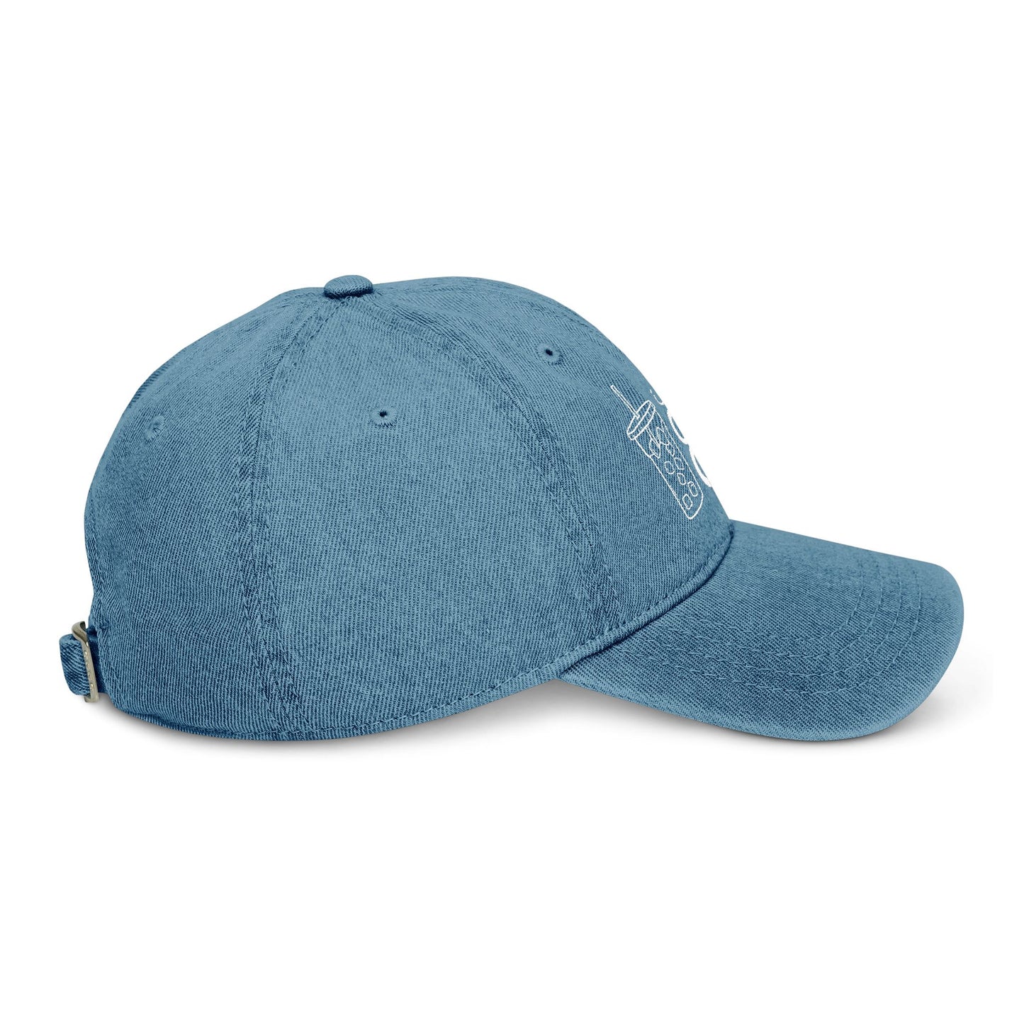 Iced Coffee Club Denim Hat, Embroidered Cap, Perfect Gift for Coffee Lovers