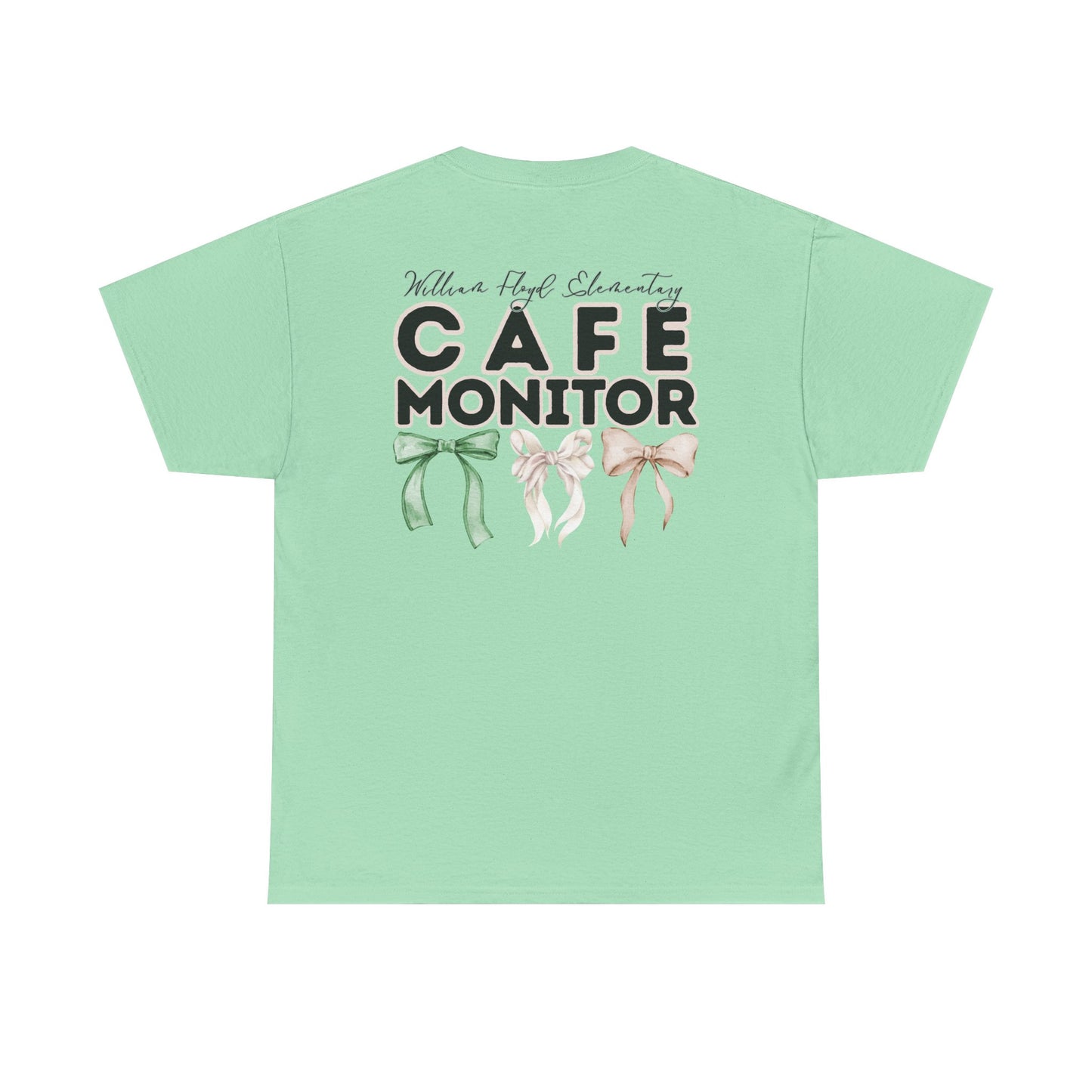WFE Cafe Monitor and Bows- Unisex Heavy Cotton Tee with Bow Design
