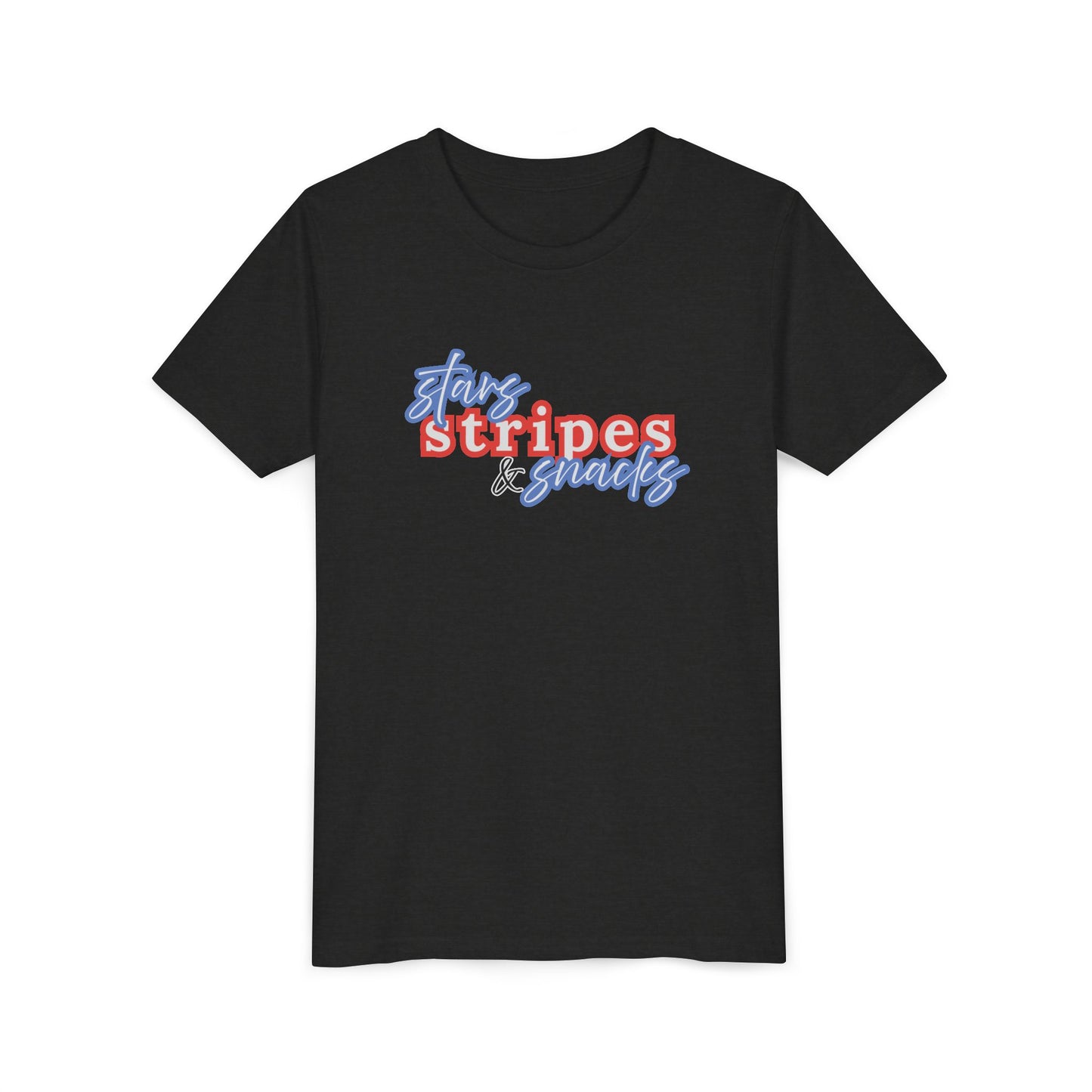 Stars, Stripes & Snacks Youth Tee for Kids, USA - Kids Short Sleeve Shirt, Holiday Mini